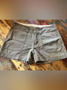 Olive Green Cotton Shorts